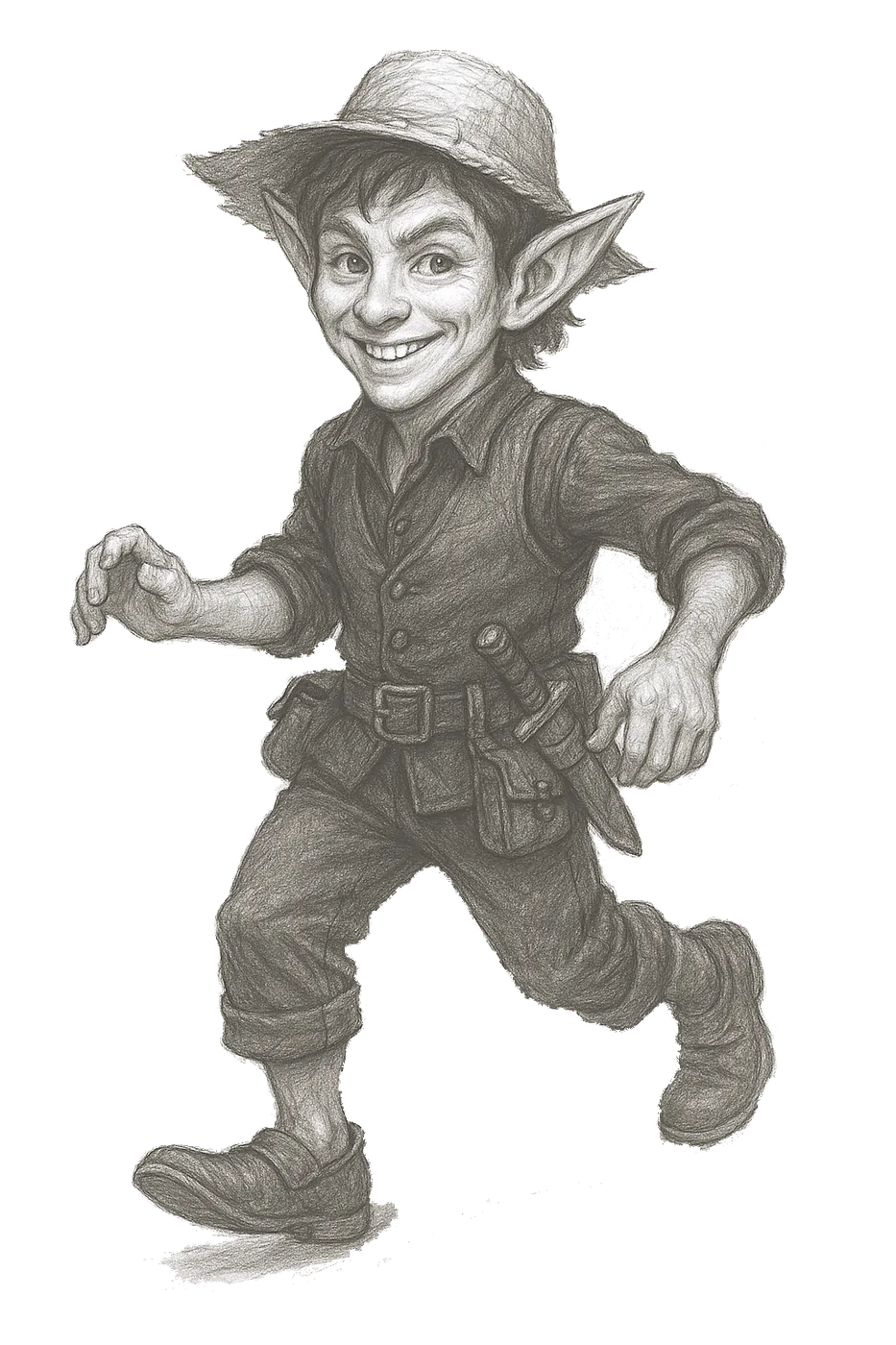 Illustrated halfling rogue character from SparkForge